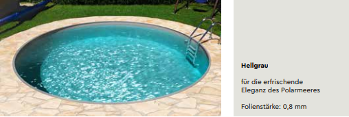 BWT Aufstellbecken Grigio Set Rund 1,2 Meter Folie 0,8mm Grau