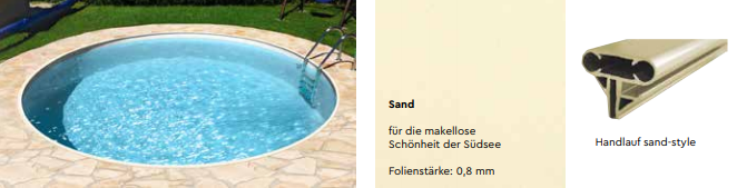BWT Tiefbecken Set Rund 1,5 Meter Folie 0,8mm Sand