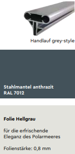 BWT Aufstellbecken Grigio Set Rund 1,2 Meter Folie 0,8mm Grau